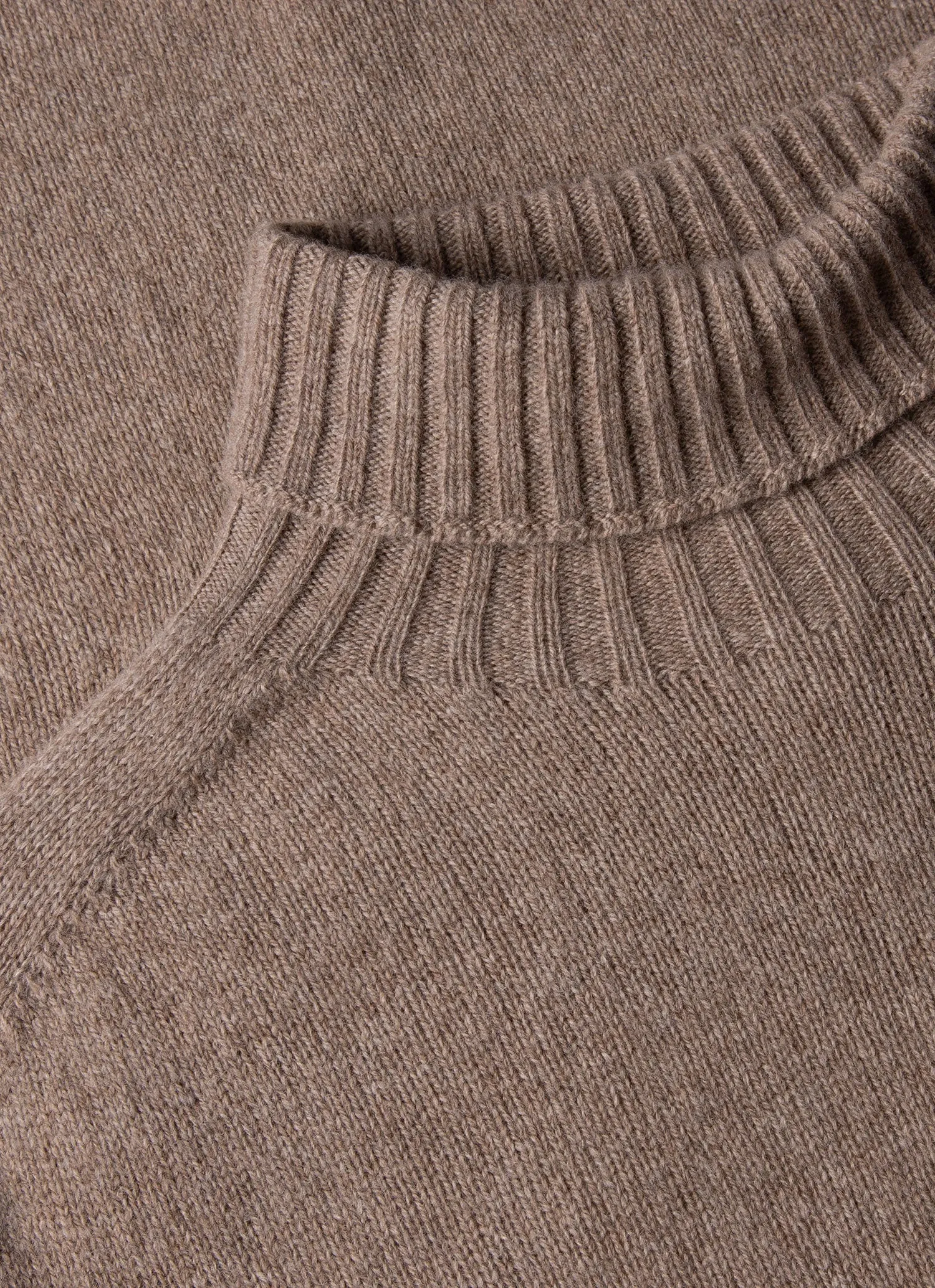 Men's Lambswool Roll Neck in Sandstone