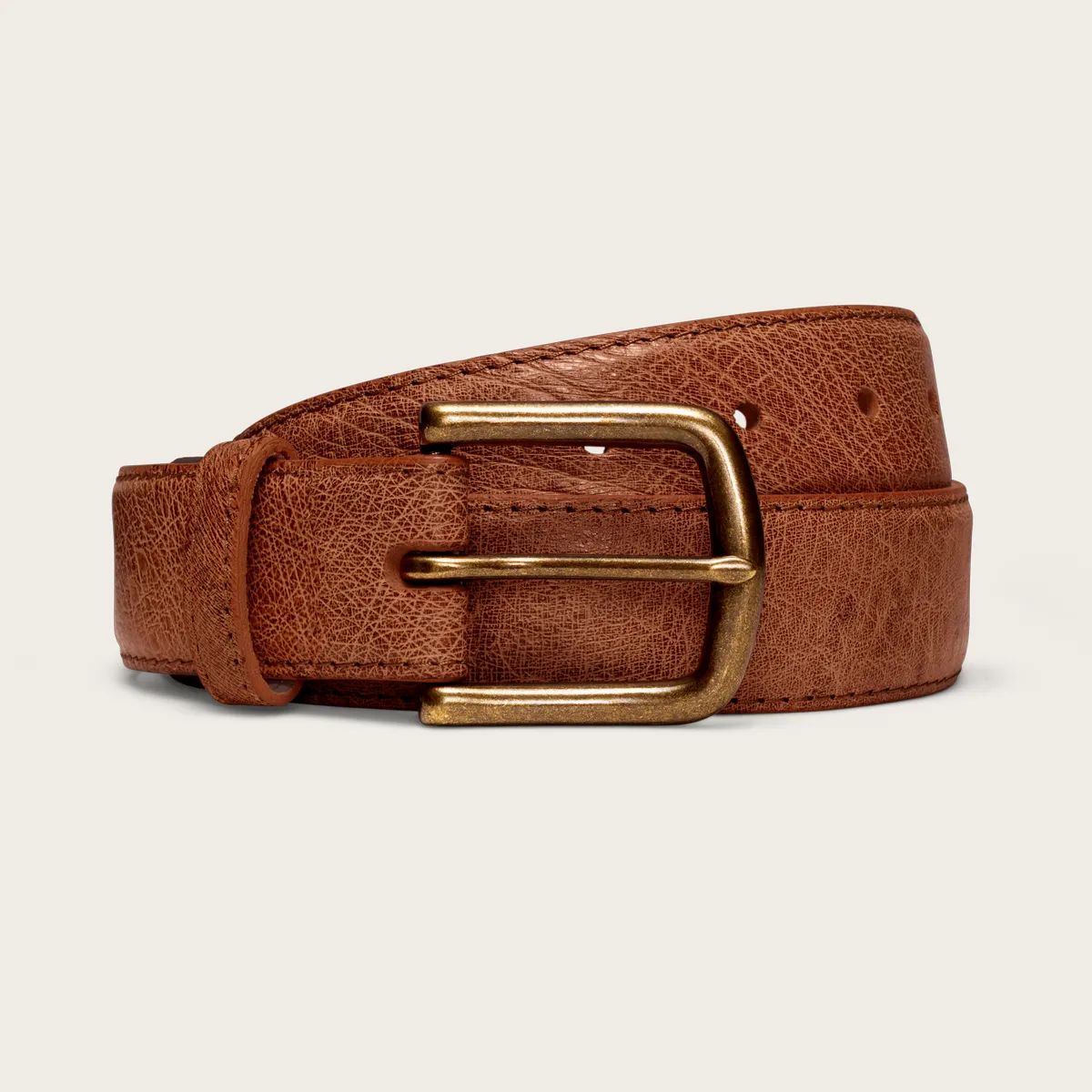 Men's Smooth Ostrich Belt