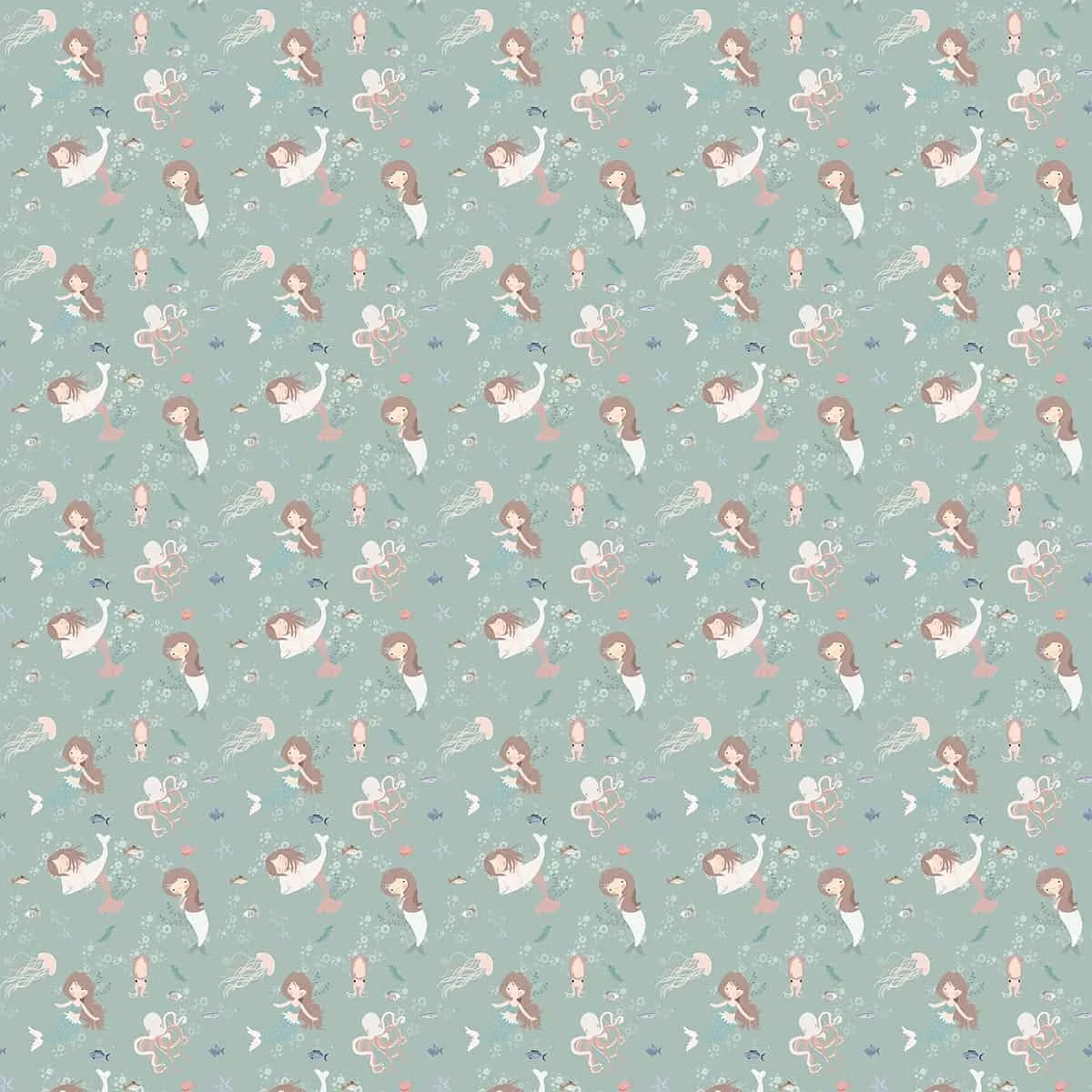 Mermaid Melodies: Underwater Adventure, Wallpaper For Kids, Sea Green