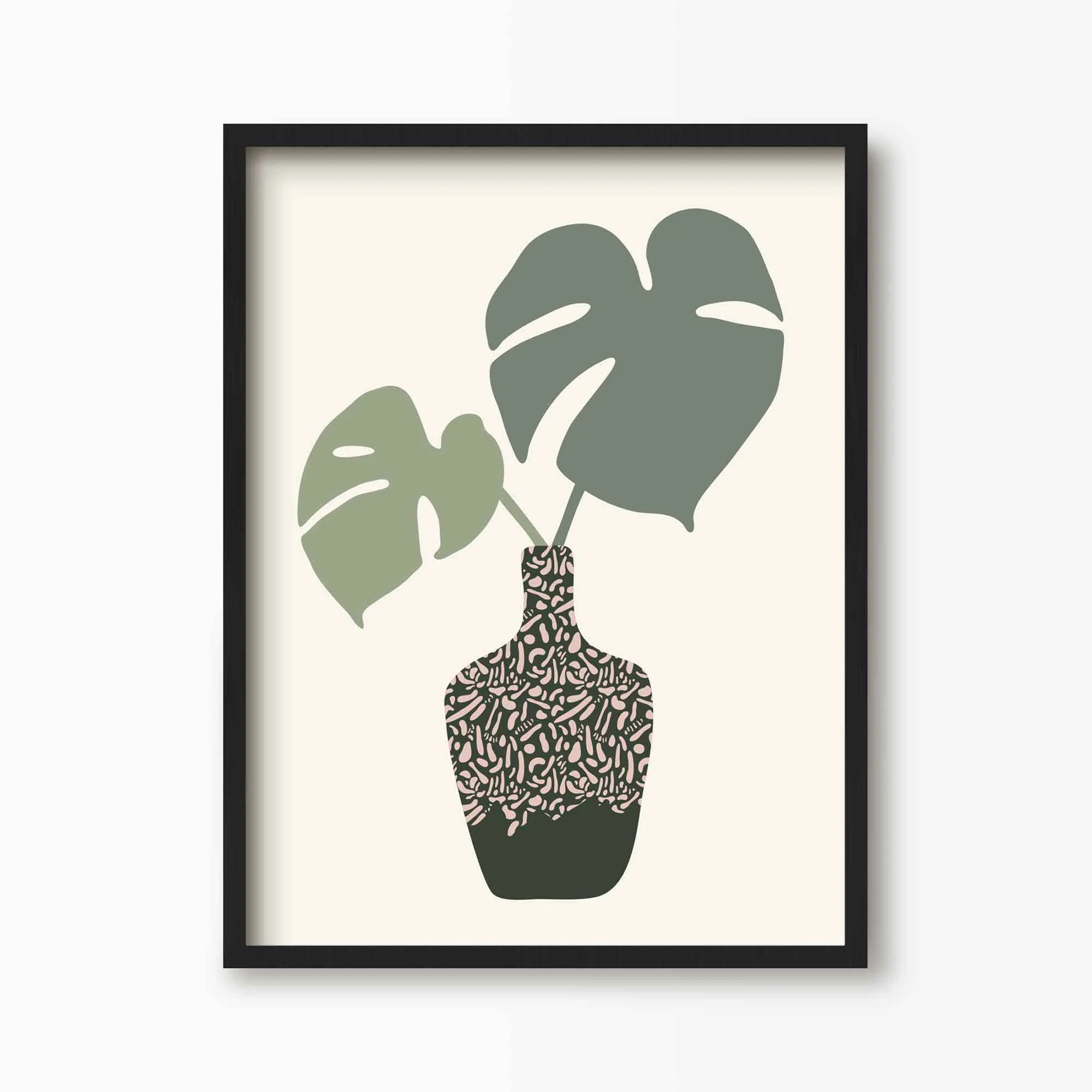 Monstera Leaves In A Vase Print