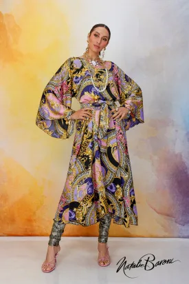 Multi Purple Kimono Dress - Venezia