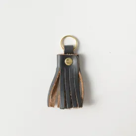 Navy Chromexcel Tassel Keychain