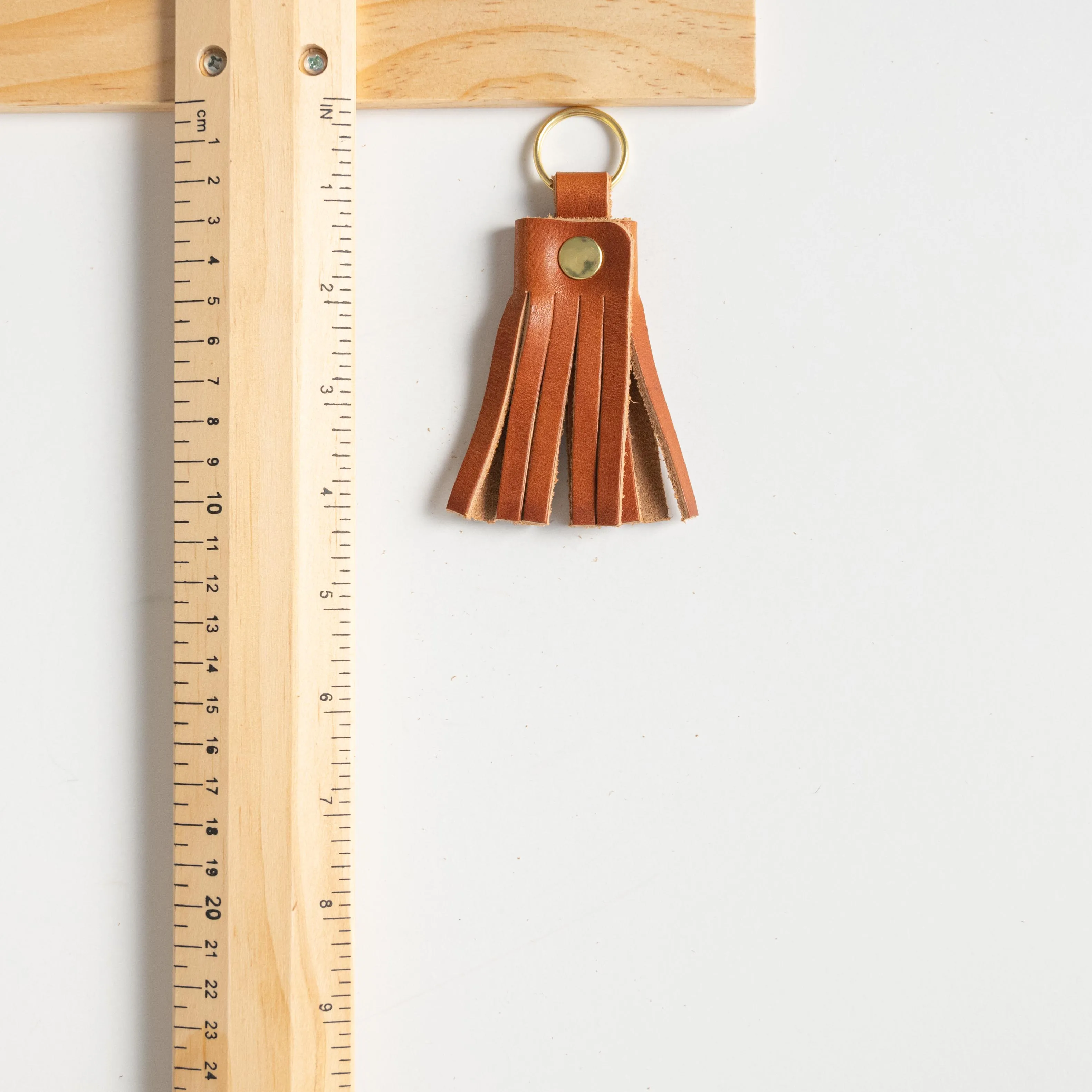 Navy Chromexcel Tassel Keychain