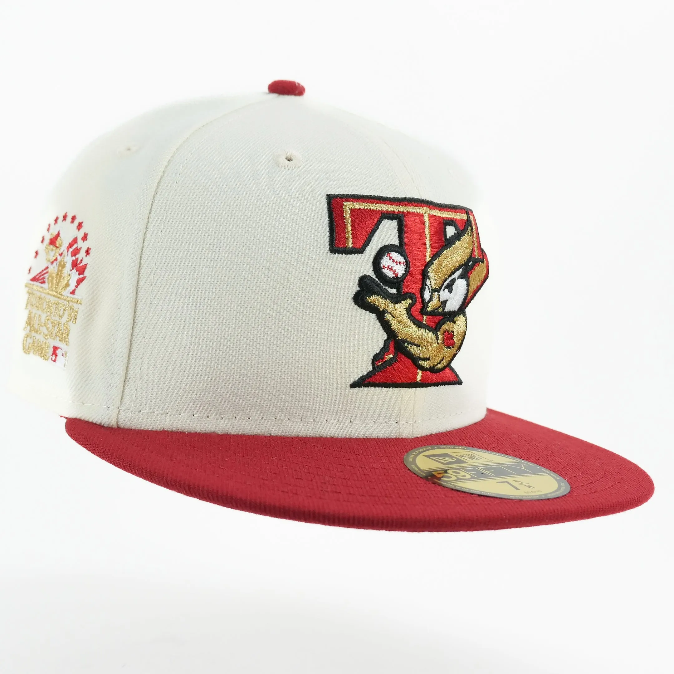 New Era Custom Exclusive Fitted Toronto Blue Jays 1991 Allstar Game Patch (Chrome Burgundy Metallic Gold)