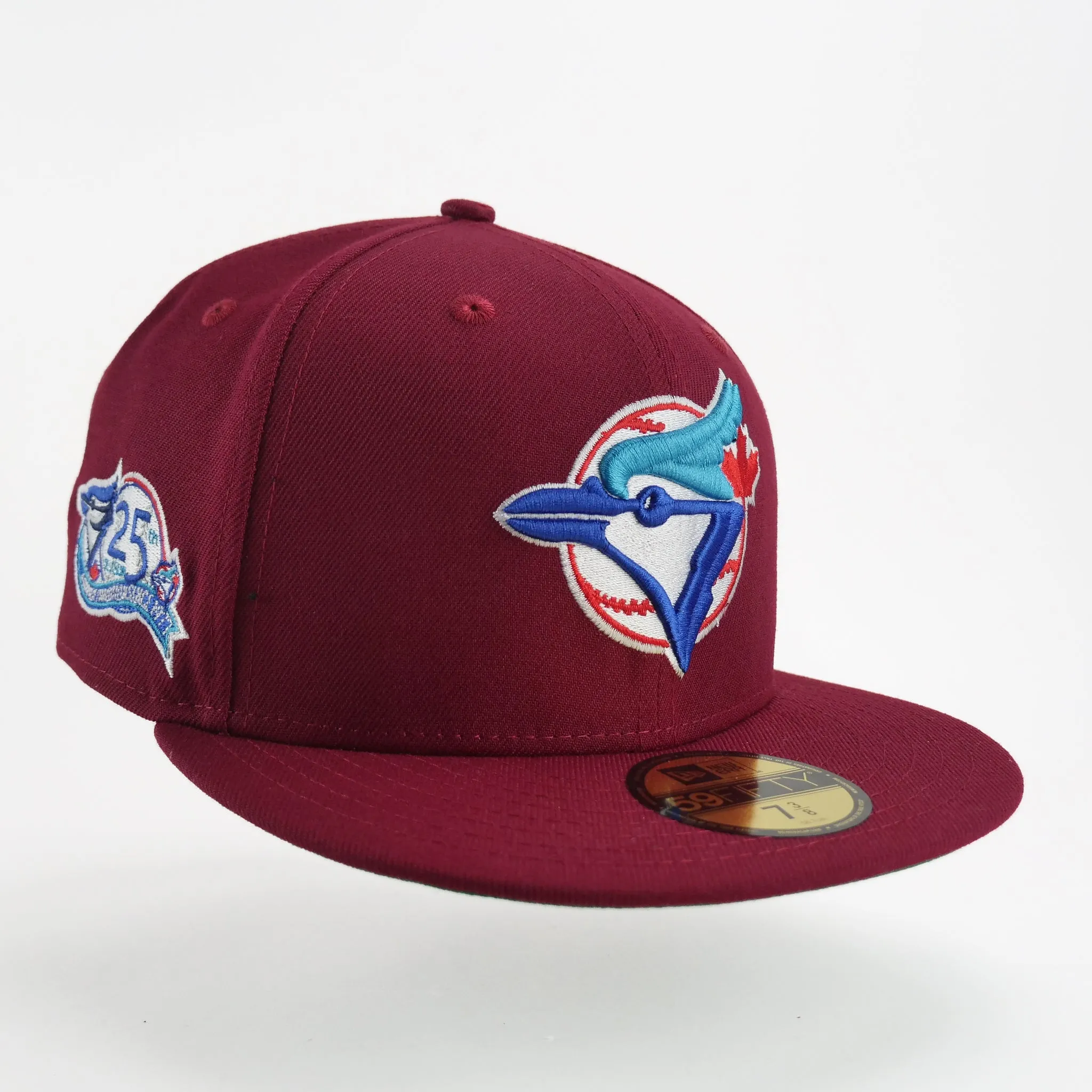 New Era Custom Exclusive Fitted Toronto Blue Jays Merlot 25th Anniversary Patch