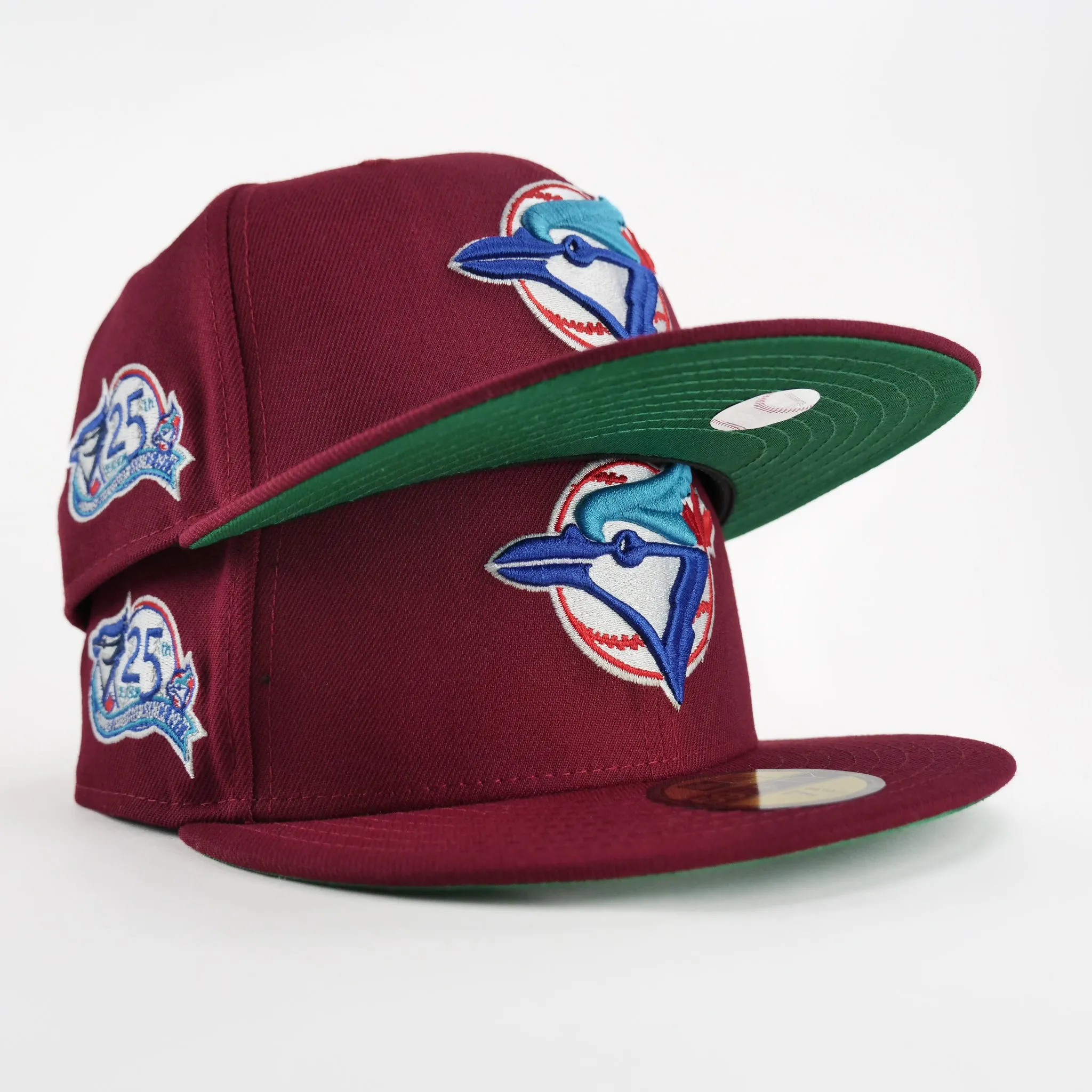 New Era Custom Exclusive Fitted Toronto Blue Jays Merlot 25th Anniversary Patch