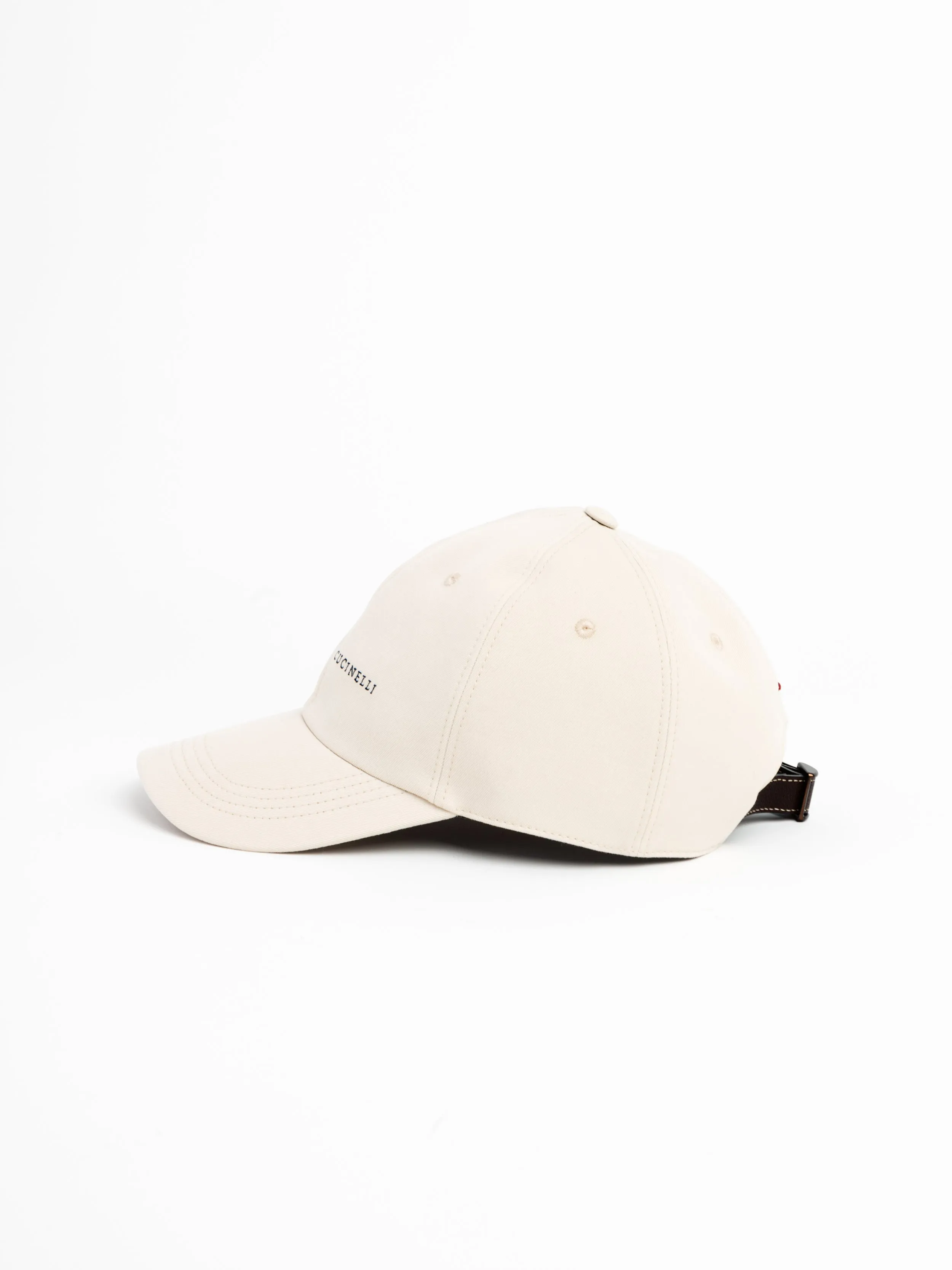 Oat Baseball Cap in Twisted Cotton Gabardine with Embroidery