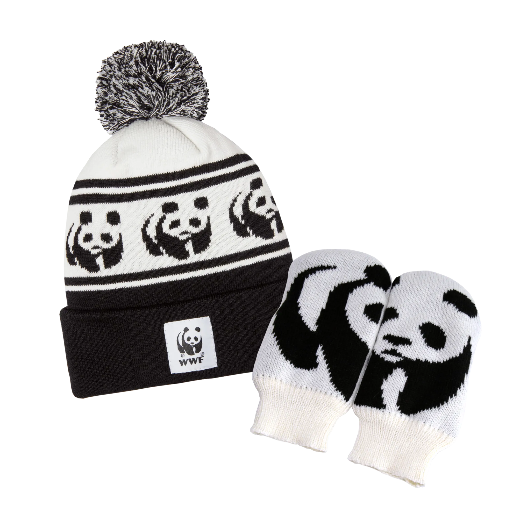 Panda toque and mittens bundle