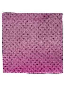 Pink Clover Paisley Print Silk Pocket Square