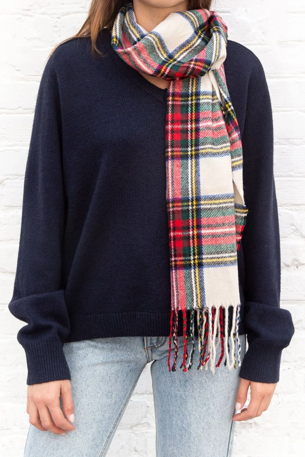 Plaid Tassel Scarf