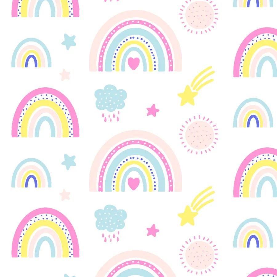 Rainbow Pattern Design Wallpaper for Kids Room