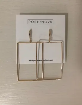 Rectangle Earrings- Gold