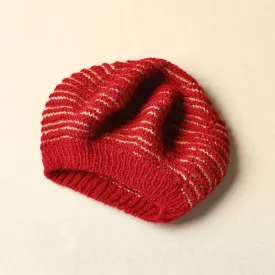 Red - Kumaun Hand Knitted Woolen Beret Cap 70