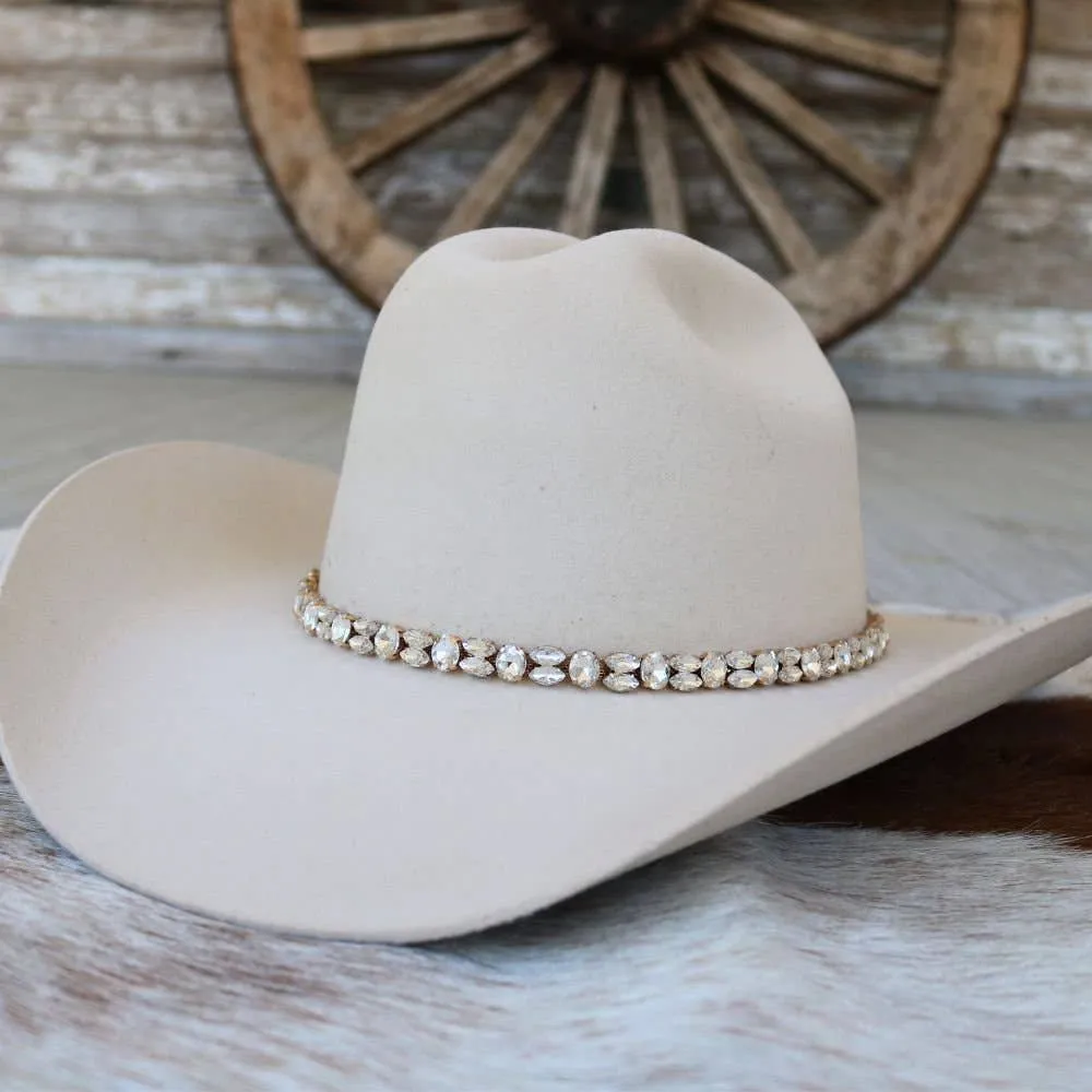 Rose Gold Rhinestone Bling Hat Band - The Kate