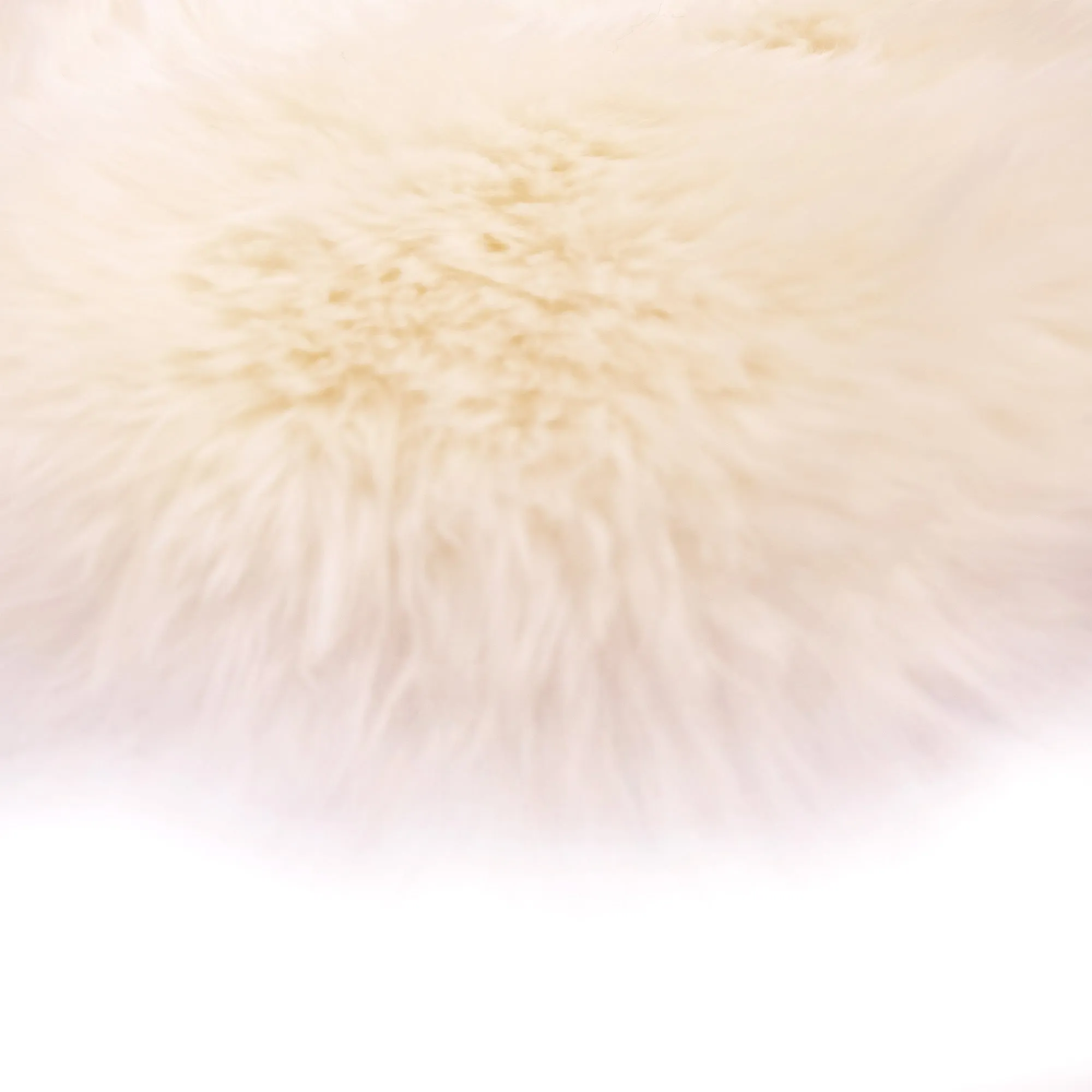 Round Chair Mat Long Wool - Ivory - 37cm Diameter - Australian Merino Sheepskin