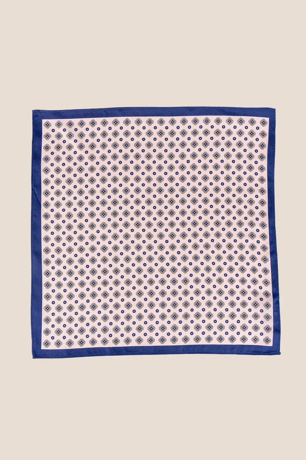 Salmon Geometric Pattern Silk Handkerchief