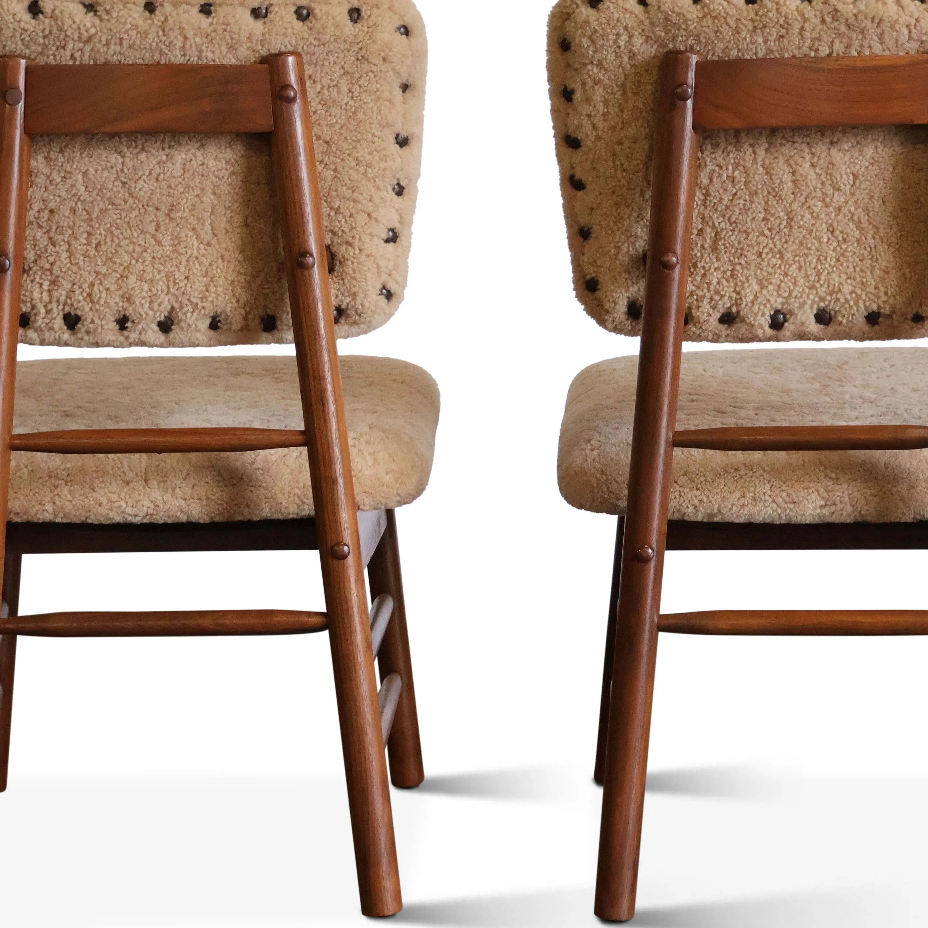 Sheepskin Side Chairs by Greta Grossman for Glenn of California