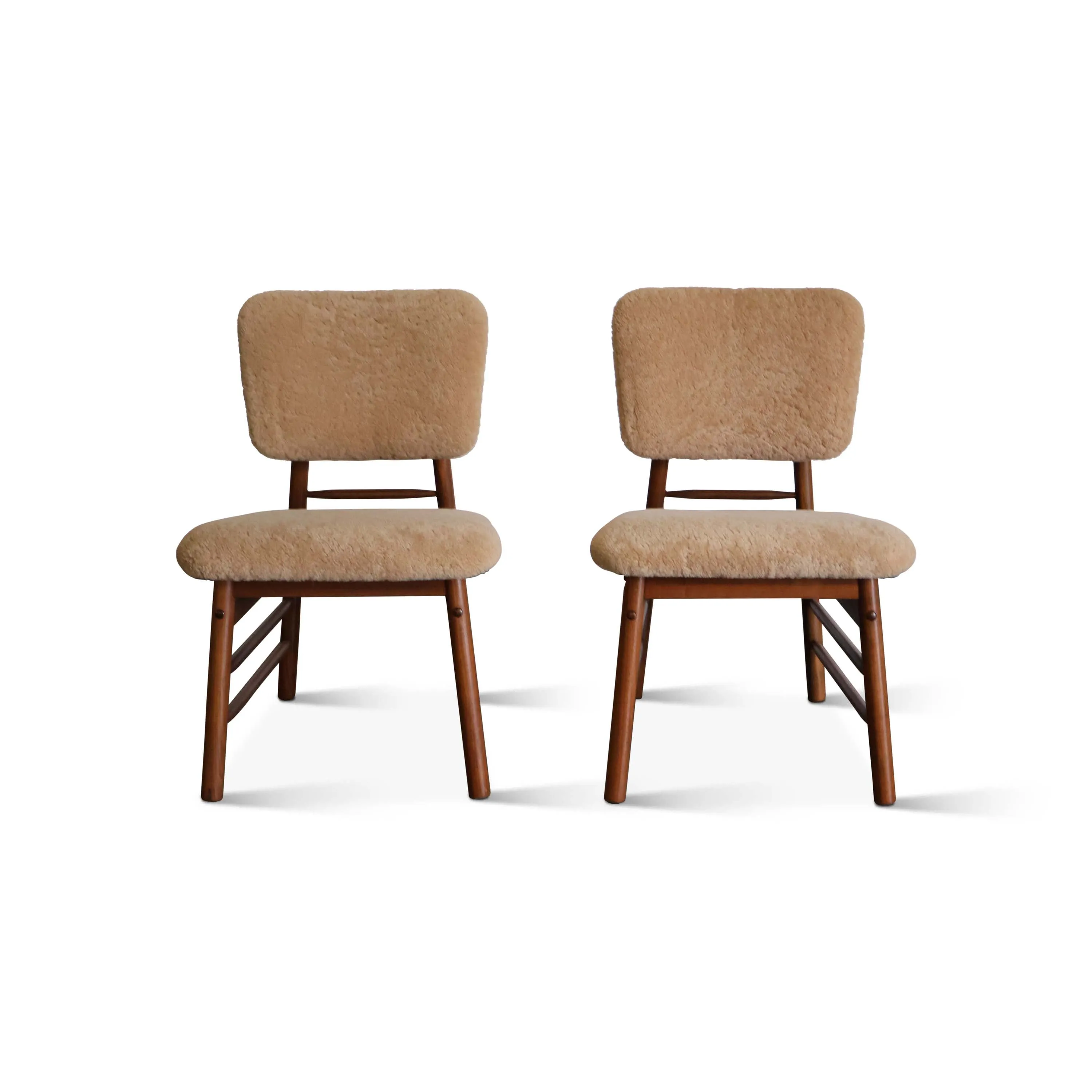 Sheepskin Side Chairs by Greta Grossman for Glenn of California