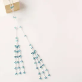 Silver Ballet Lariat Necklace in London Blue Quartz