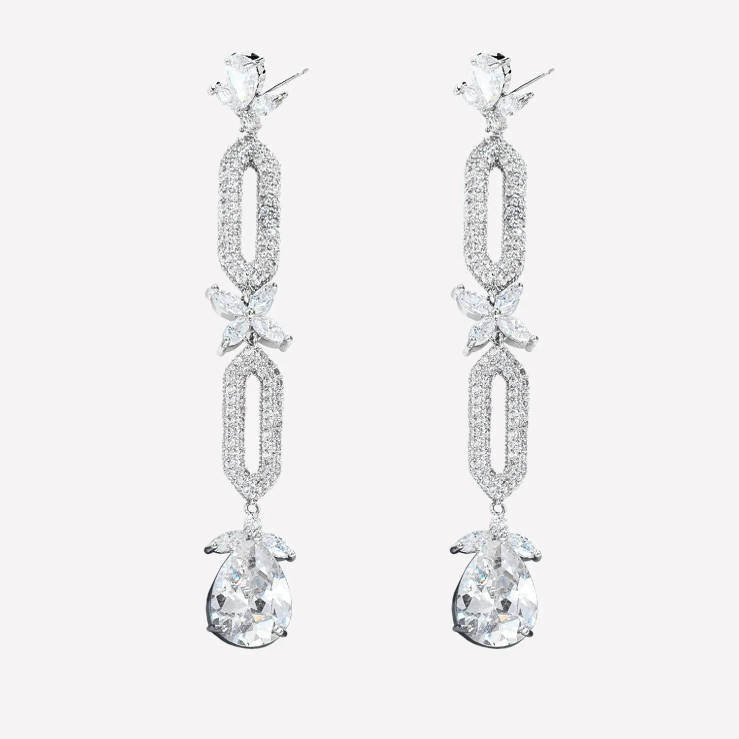 Sparkling Long Dangle Earrings for Night Club & Party