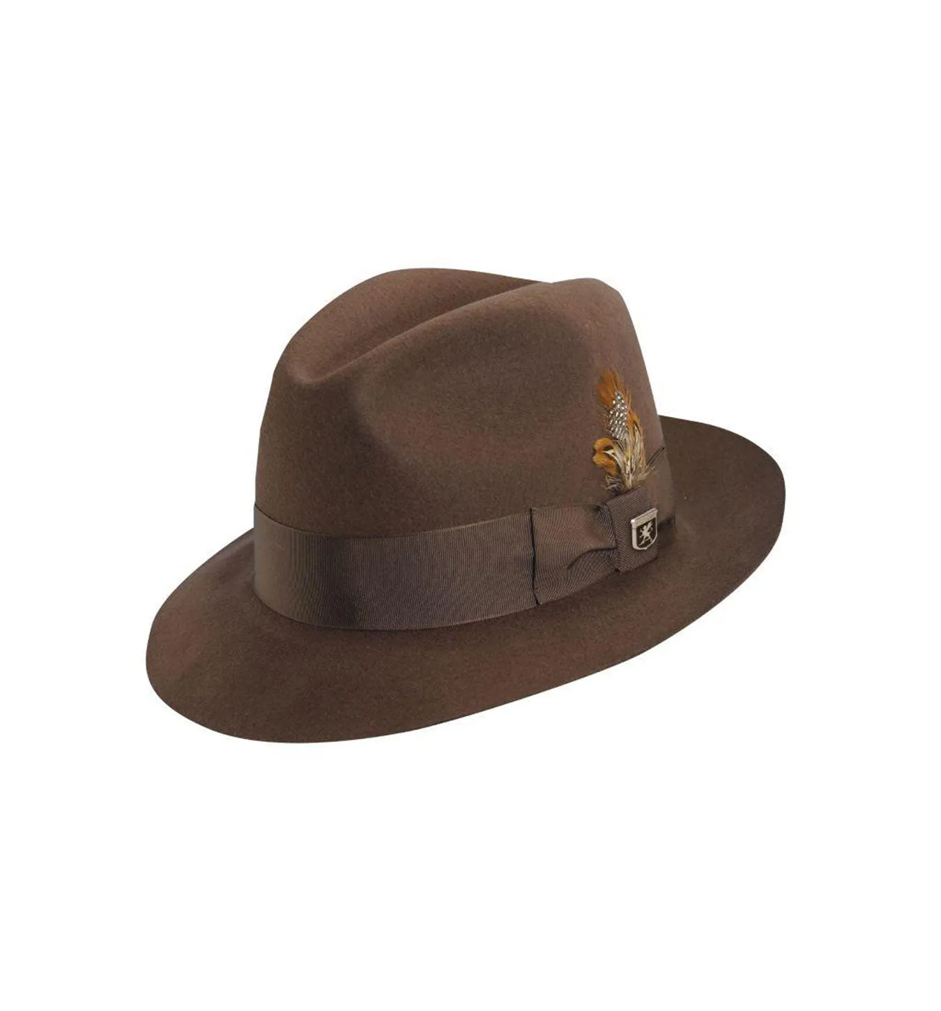 Stacy Adams Cleveland Fedora Wool Felt Pinch Front Hat - Brown