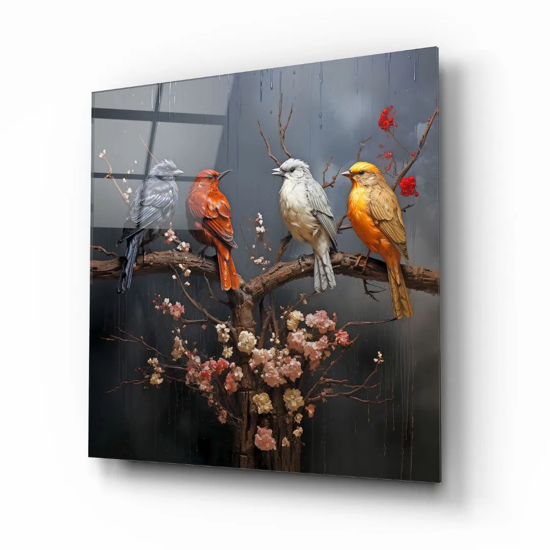 Symphony of Birds Glass Art