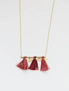 Tassel Bar Necklace - Rose