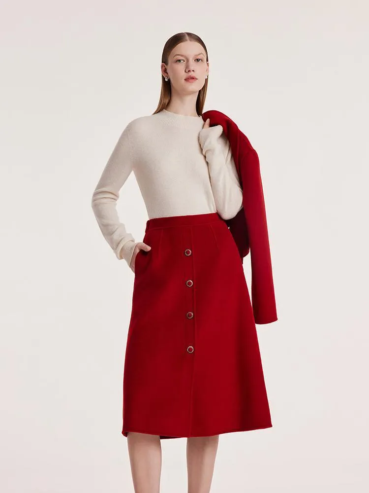 Tencel Wool Crop Jacket And Half Women Skirt Suit