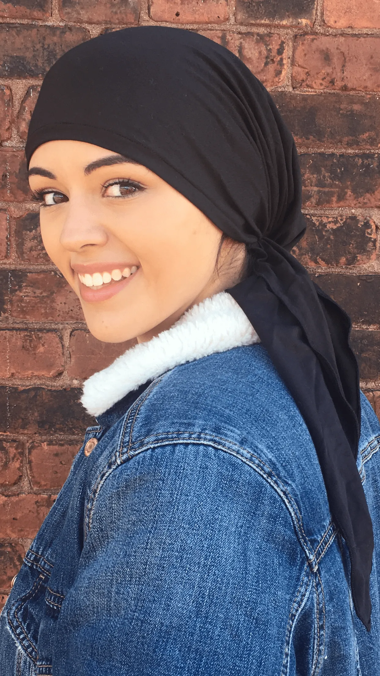 Tichel Best Seller Hijab Black Head Scarf For Muslim Jewish Christian African Women Easy On Style Pre-Tied Soft Lycra Comfy Hair Wrap With Long Ties