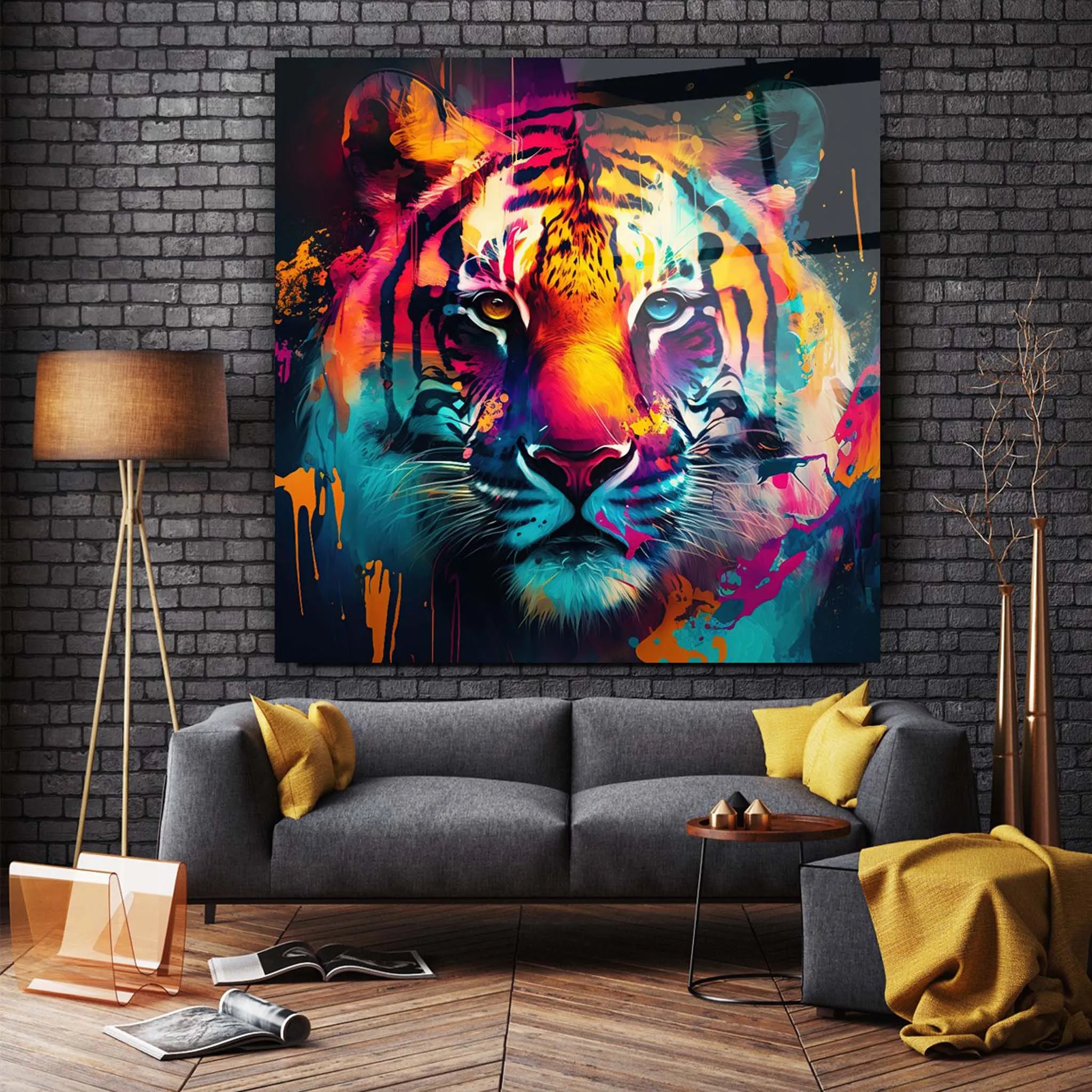 Tiger Glass Wall Art 3