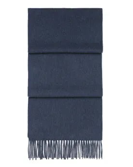 Unisex Woven Cashmere Scarf Caviar Blue