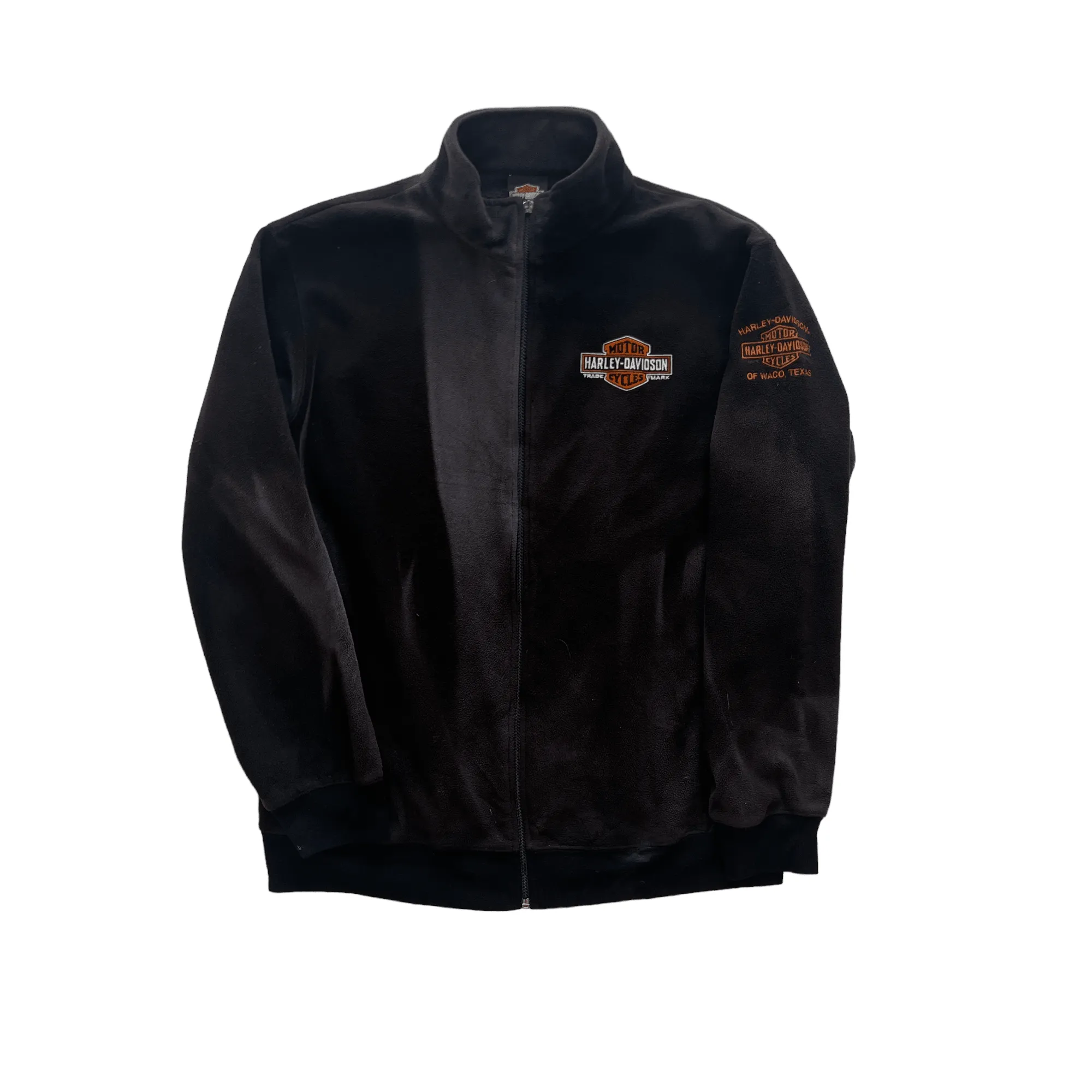 Vintage Black Harley Davidson Full Zip Fleece - Large