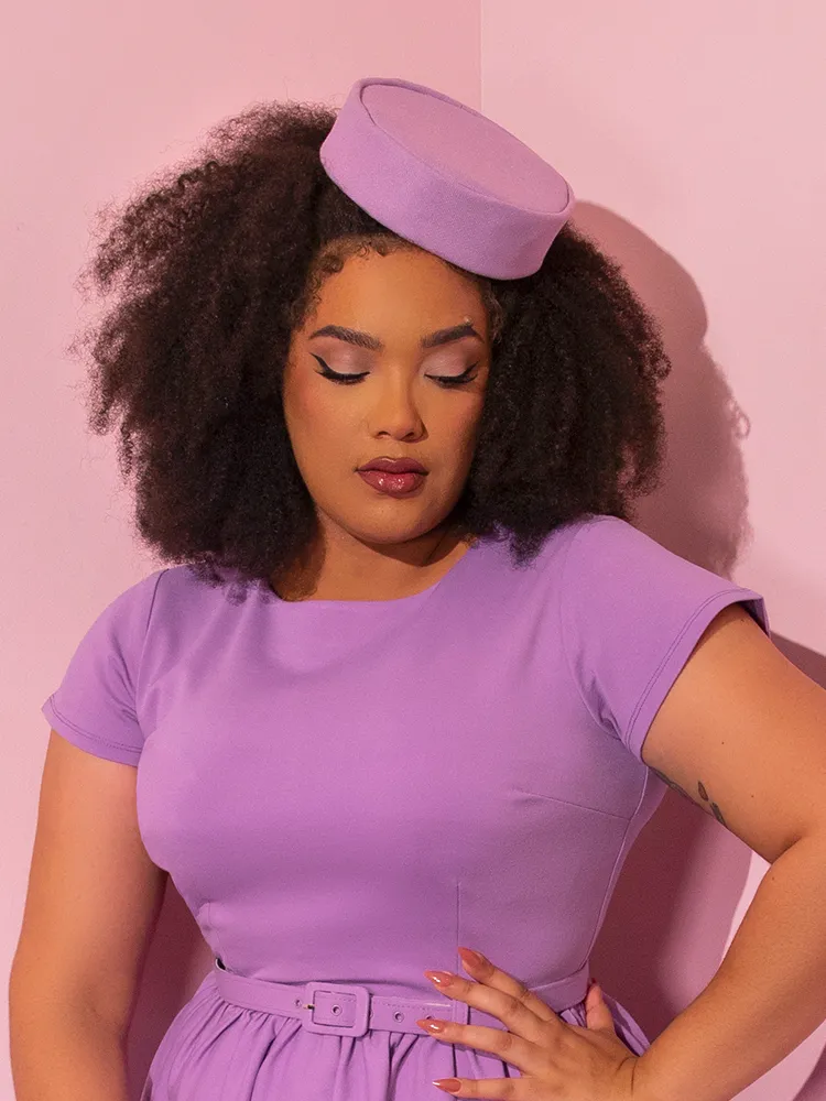 Vintage Pillbox Hat in Lilac - Vixen by Micheline Pitt