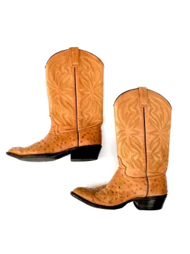 VINTAGE: Team West Ostrich Boots