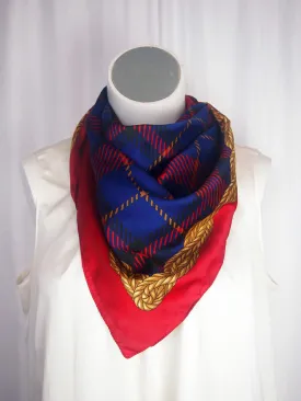 Vintage Tie Rack Red & Blue Plaid Scarf