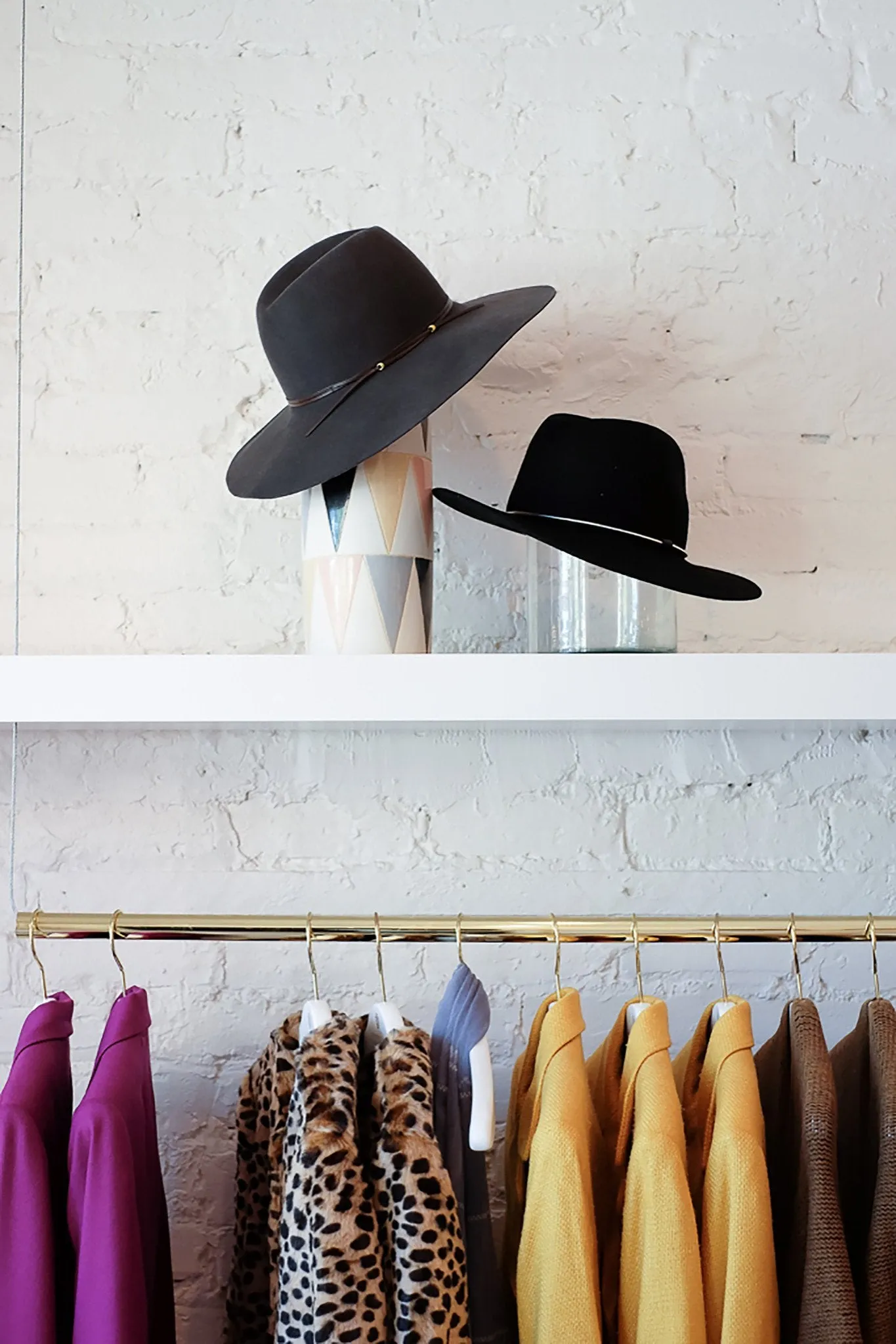 Wide Brim Fedora with Leather Trim