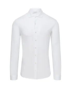 Zattura Mercerised Long Sleeve Jersey Shirt (White)