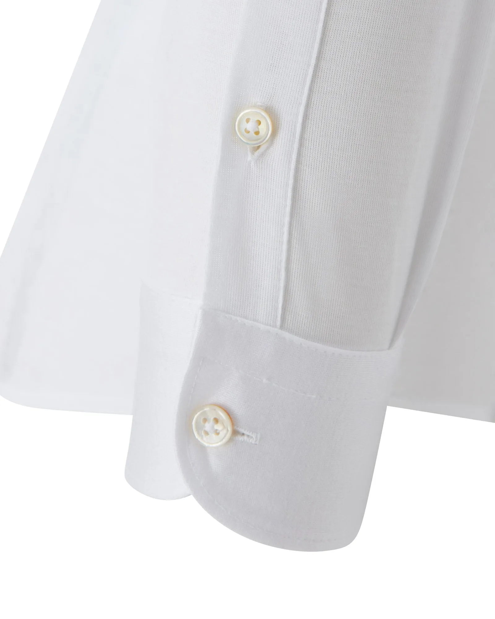 Zattura Mercerised Long Sleeve Jersey Shirt (White)