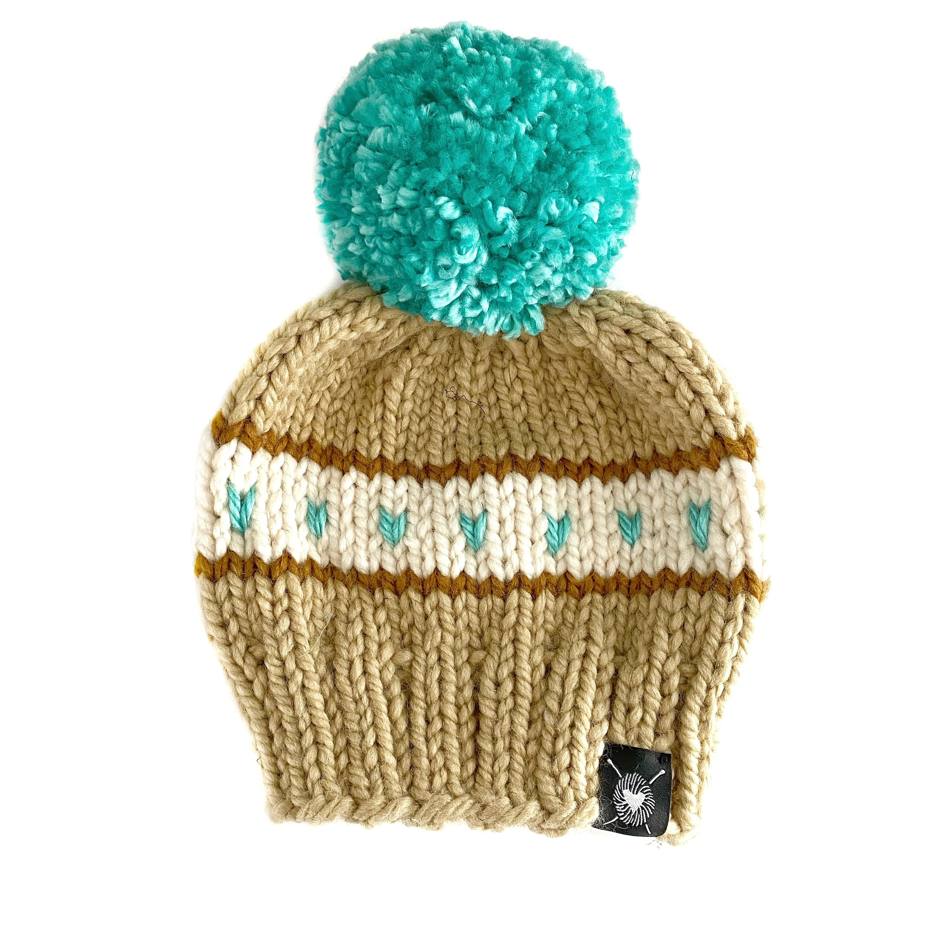 Zero Waste : Stripes   Tiny Hearts Pom-Pom Beanie